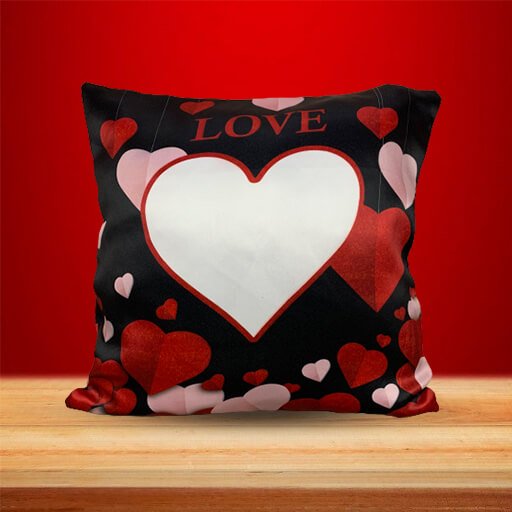 Personalized "LOVE" and Heart Design Printed  Pillow